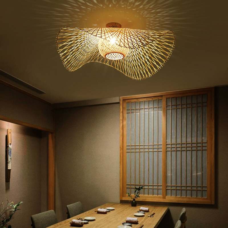 Hanglamp van Wicker in Japanse Stijl – Natuur en Sereniteit