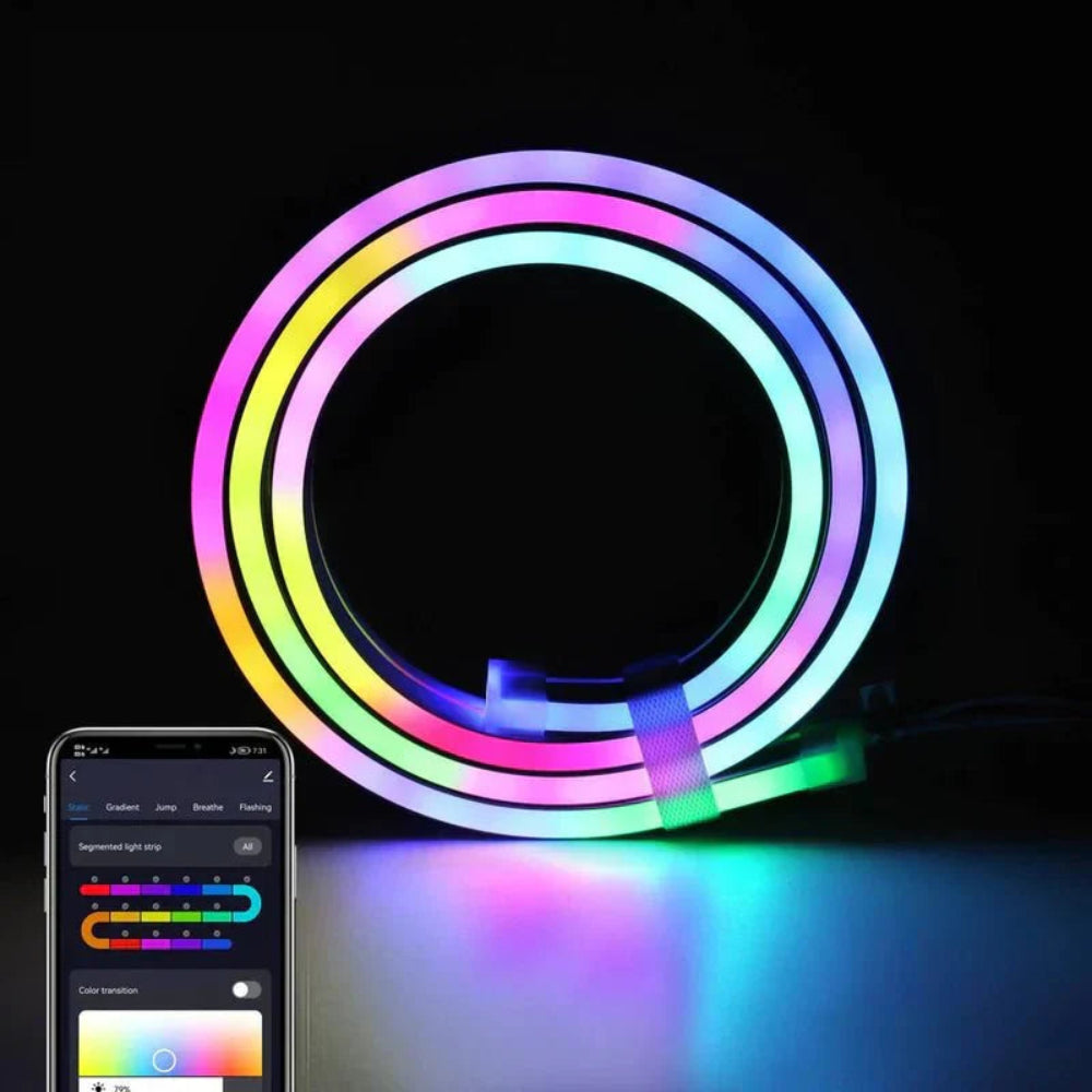 Flexibel LED-neon – Lätt att styra via mobilapp