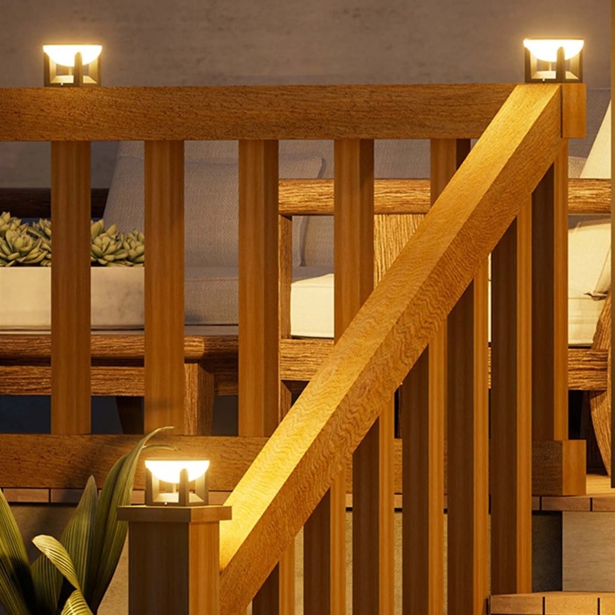 Venkovní solární lampa - čtvercový tvar a moderní povrchová úprava