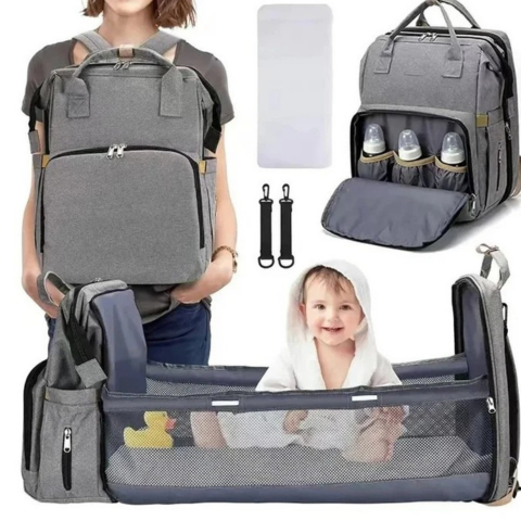 Sac À Dos De Voyage Pour Bébé — Lit Pliable & Rangement Intégré