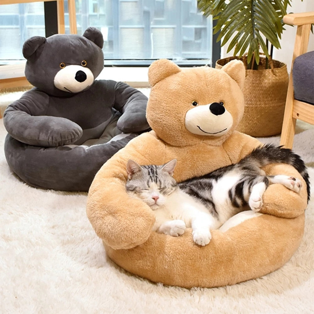 Cama Para Animais em Forma de Urso — Conforto Aconchegante e Original 