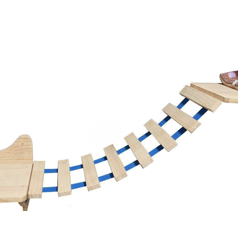 إطار تسلق جداري للقطط مع منصة معلقة وسلّم 