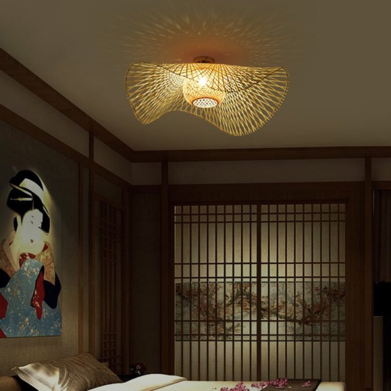 Hanglamp van Wicker in Japanse Stijl – Natuur en Sereniteit 