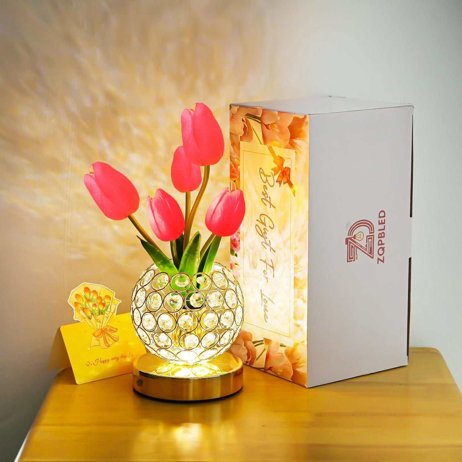 Lâmpada de Cabeceira Táctil – Brilho Cristalino Elegante 