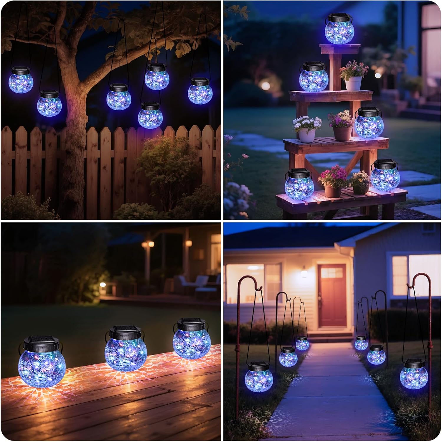 Κρεμαστό Ηλιακό Φανάρι — Κομψότητα από Ραγισμένο Γυαλί 