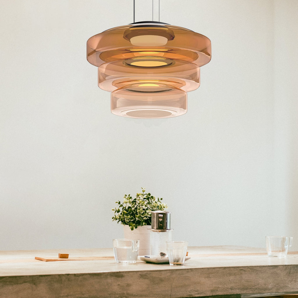 Skleněná závěsná lampa ve stylu Bauhaus - elegance a modernost