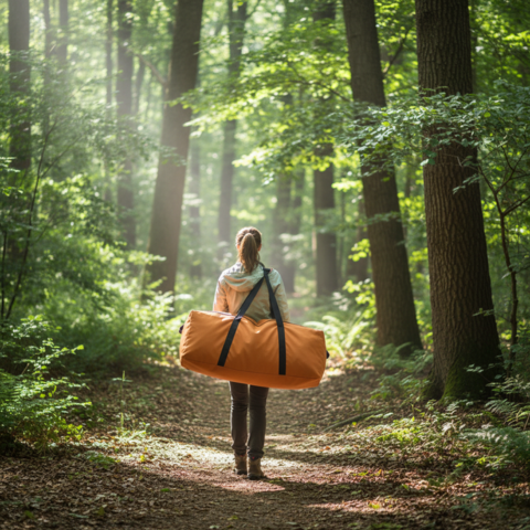 Kempingová taška - jednoduchá, kompaktná organizácia