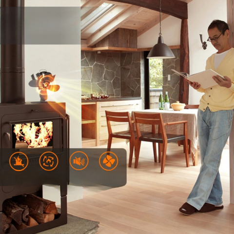 5枚羽根のストーブファン — 熱の最適拡散 