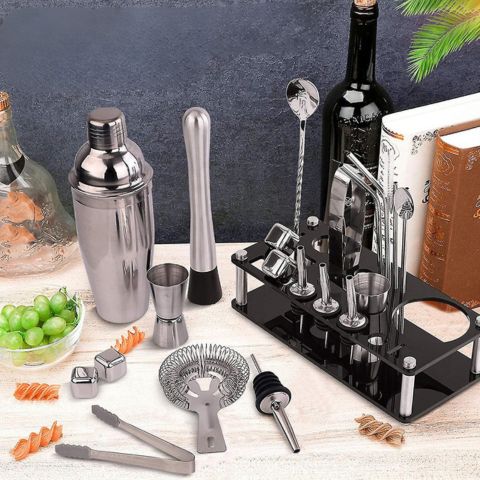 Kit de Bartender Completo – 23 Piezas para Cócteles Caseros o Profesionales 