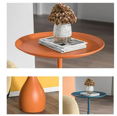 Round Side Table – Metal Structure and Stable Base 