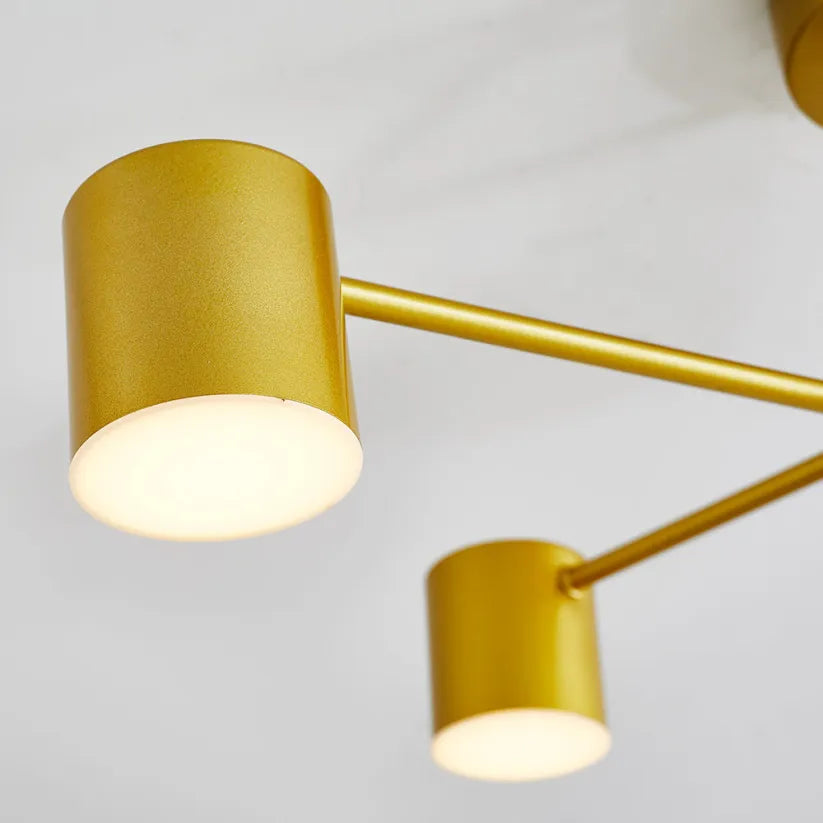 مصباح سقف حديث بـ 6 رؤوس LED قابلة للتوجيه - إضاءة متعددة الاستخدامات وتصميم أنيق 