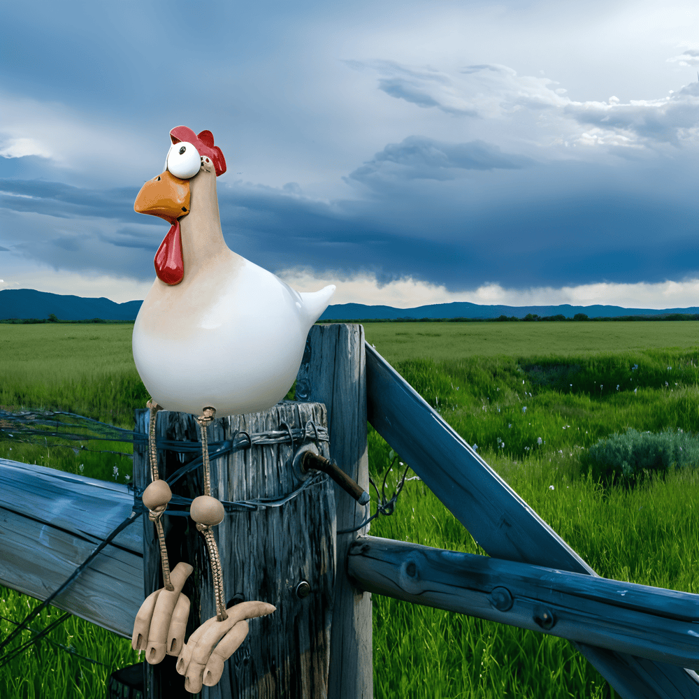 Big Eyed Rooster Statue - original dekorasjon og morsomme detaljer