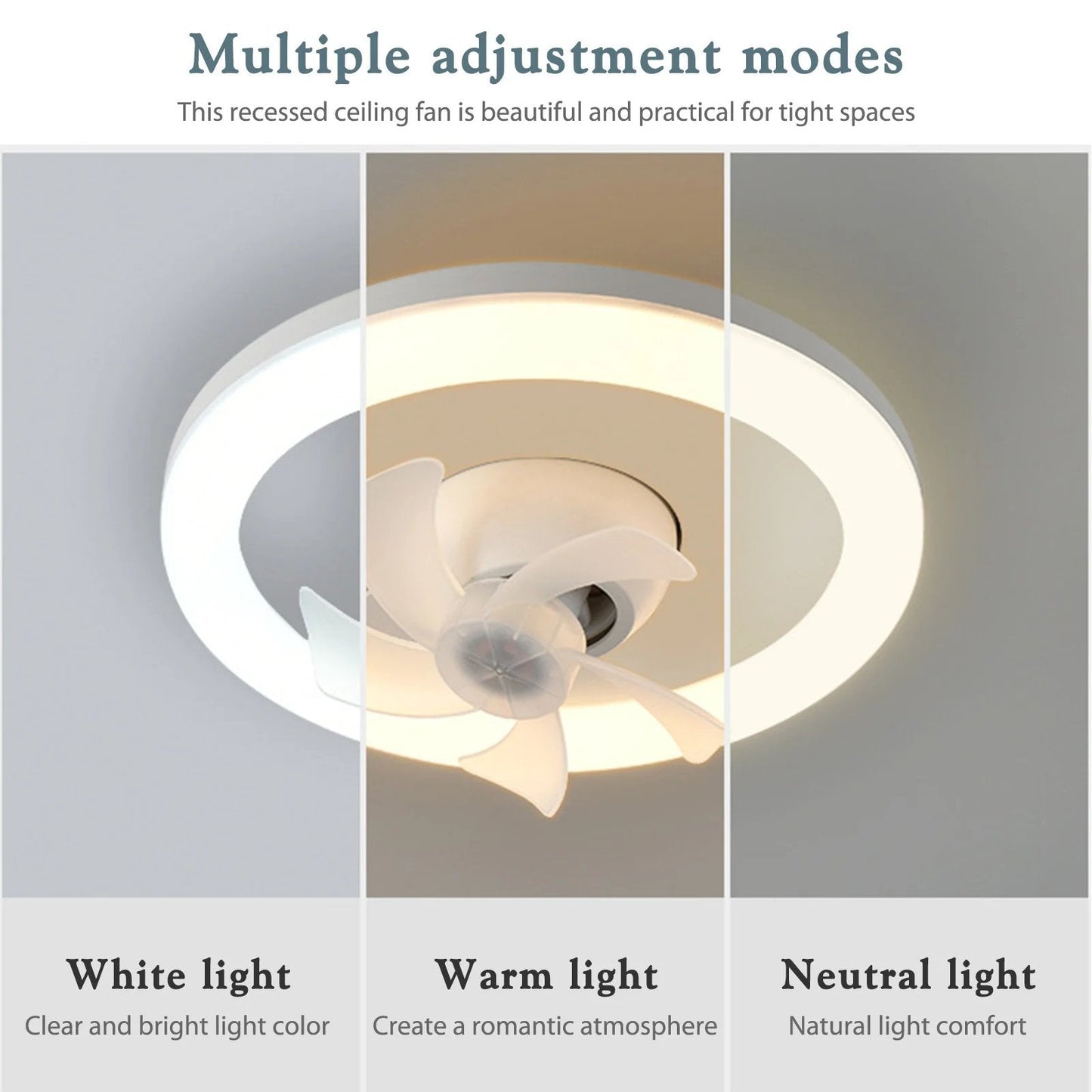 Draaibare LED ventilator voor optimale verlichting en frisheid 