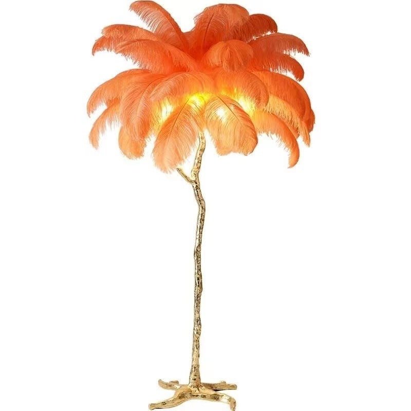 Luksusowa lampa solna – elegancki klosz z piór 